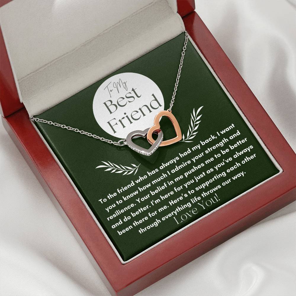 To My Best Friend - Your Strength - Interlocking Hearts Necklace.