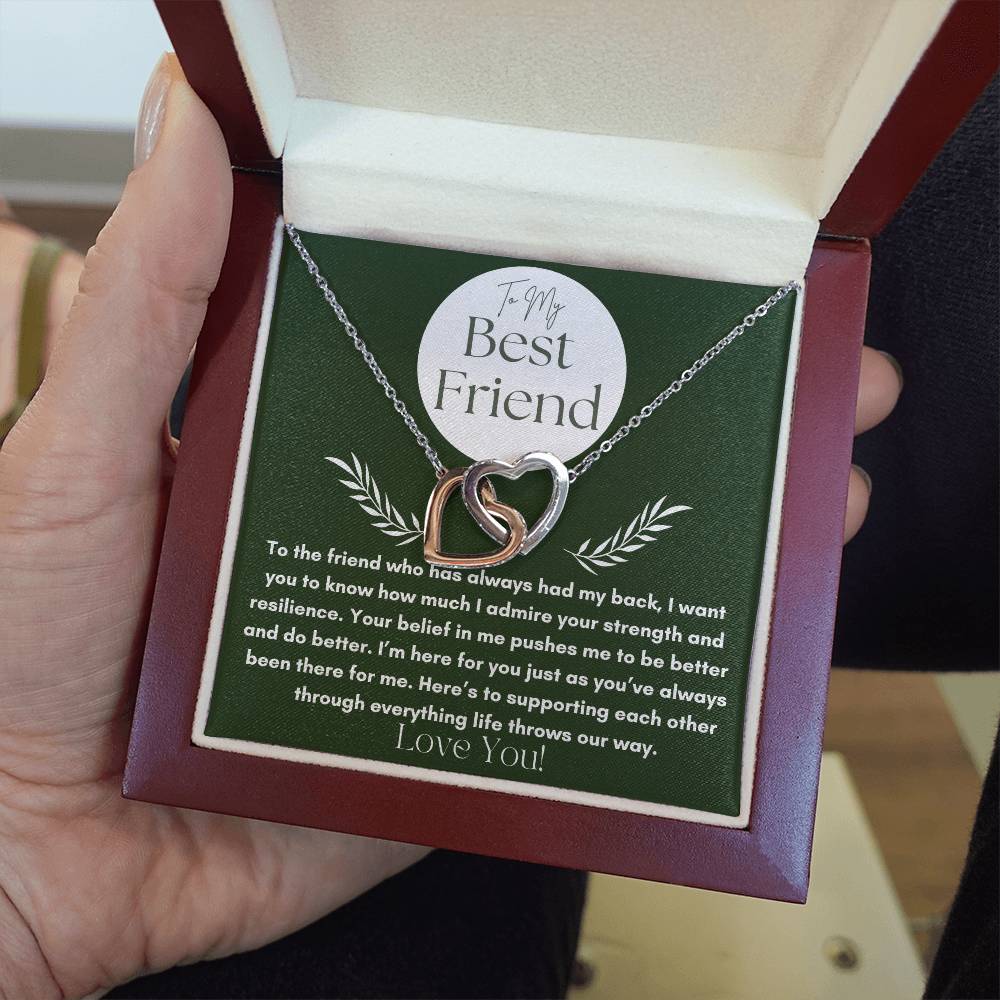 To My Best Friend - Your Strength - Interlocking Hearts Necklace.