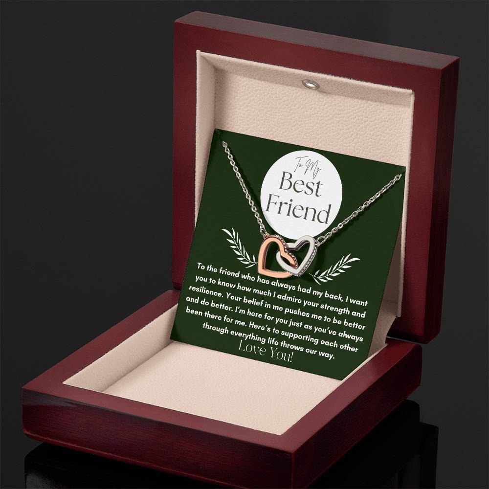 To My Best Friend - Your Strength - Interlocking Hearts Necklace.
