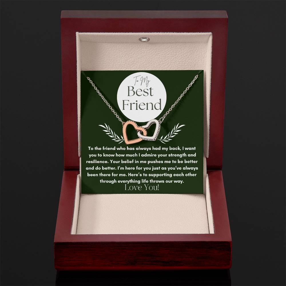 To My Best Friend - Your Strength - Interlocking Hearts Necklace.