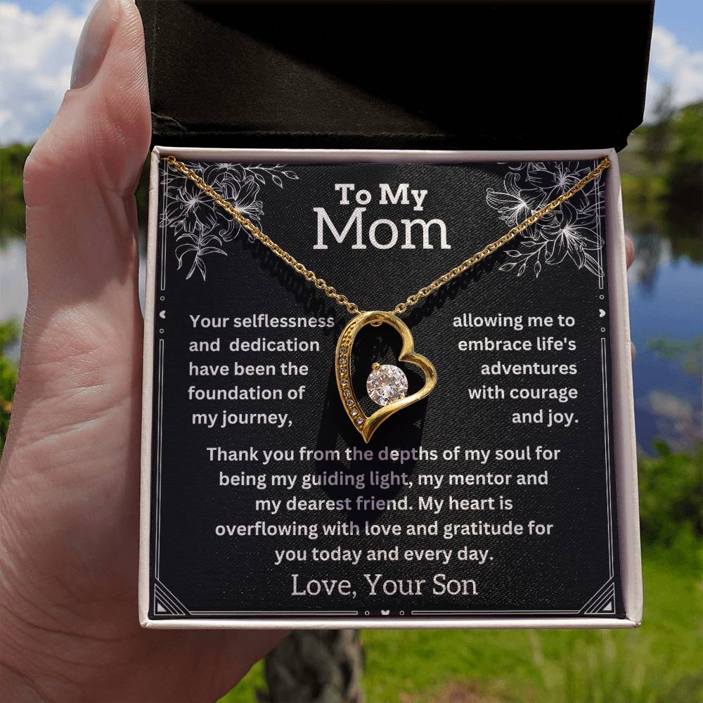 To My Mom - Guiding Light - Forever Love Necklace