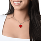Love Heart & Roses - To My Love - Graphic Heart Necklace