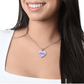 Galaxy & Diamond Inspired - To My Love -  Graphic Heart Necklace