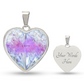 Galaxy & Diamond Inspired - To My Love -  Graphic Heart Necklace