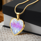 Galaxy & Diamond Inspired - To My Love -  Graphic Heart Necklace