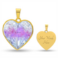 Galaxy & Diamond Inspired - To My Love -  Graphic Heart Necklace