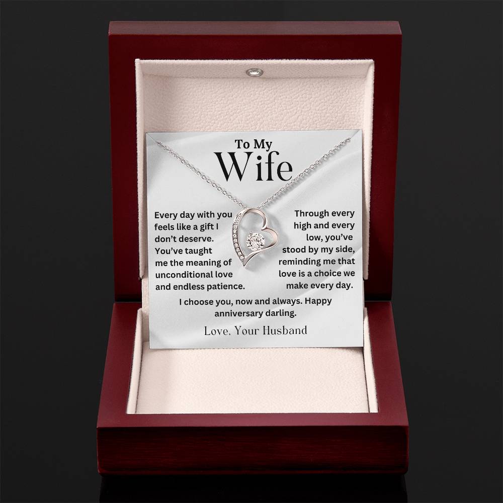 To My Wife - Unconditional Love - Forever Love Necklace