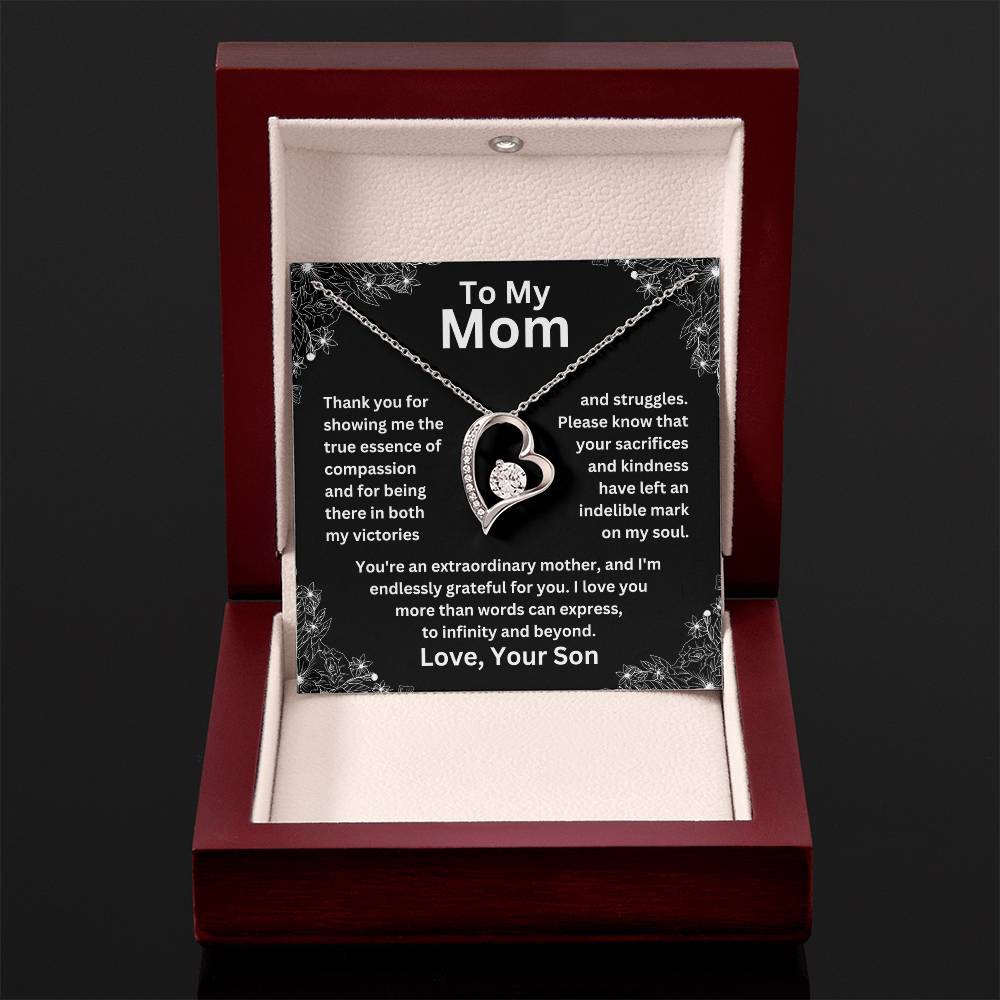 To My Mom - Grateful For You - Forever Love Necklace