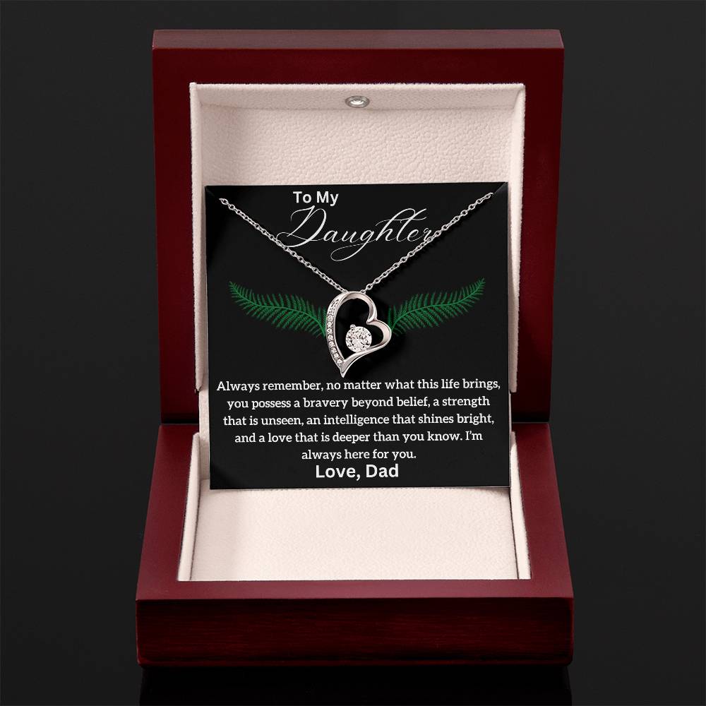 To My Daughter - Bravery - Forever Love Necklace