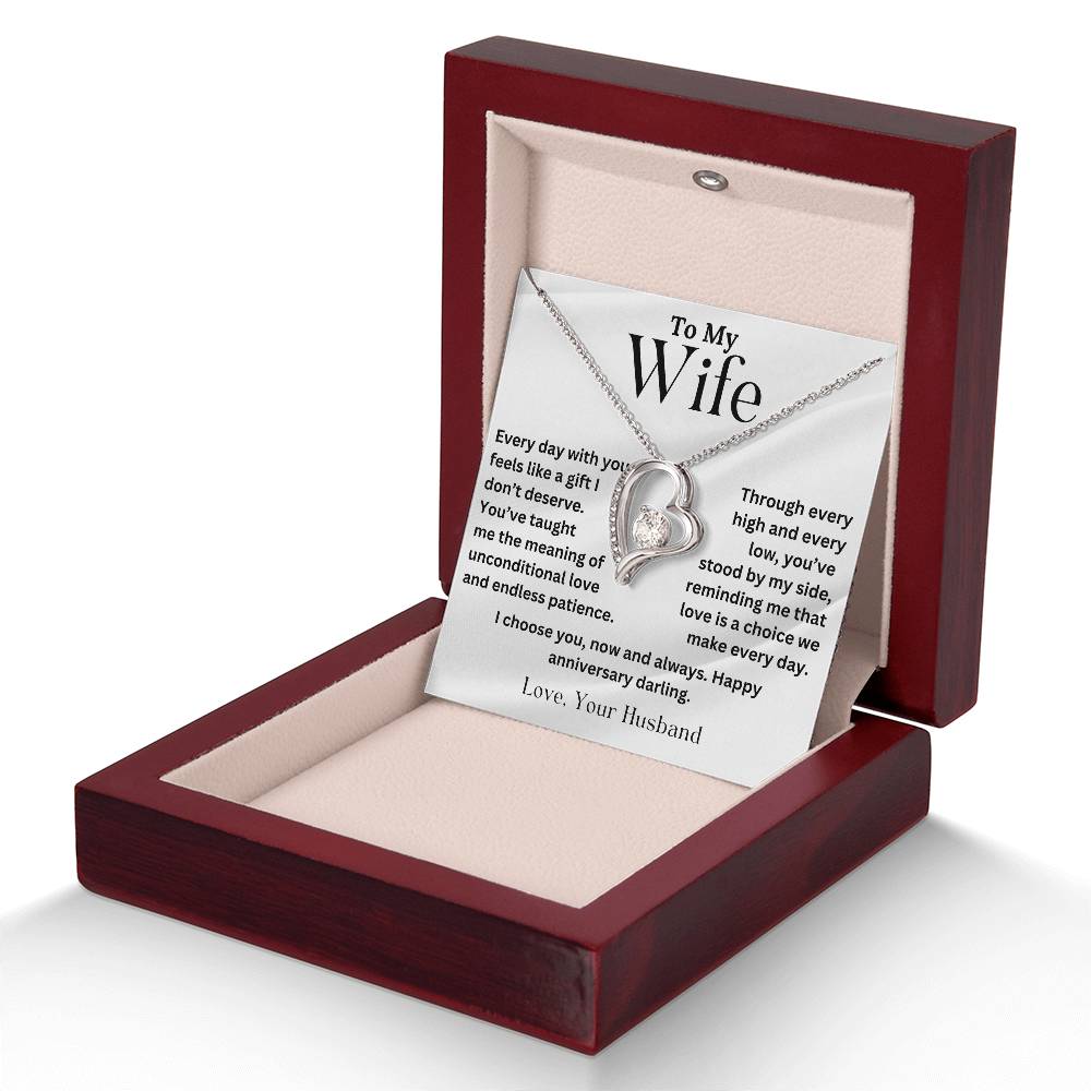 To My Wife - Unconditional Love - Forever Love Necklace