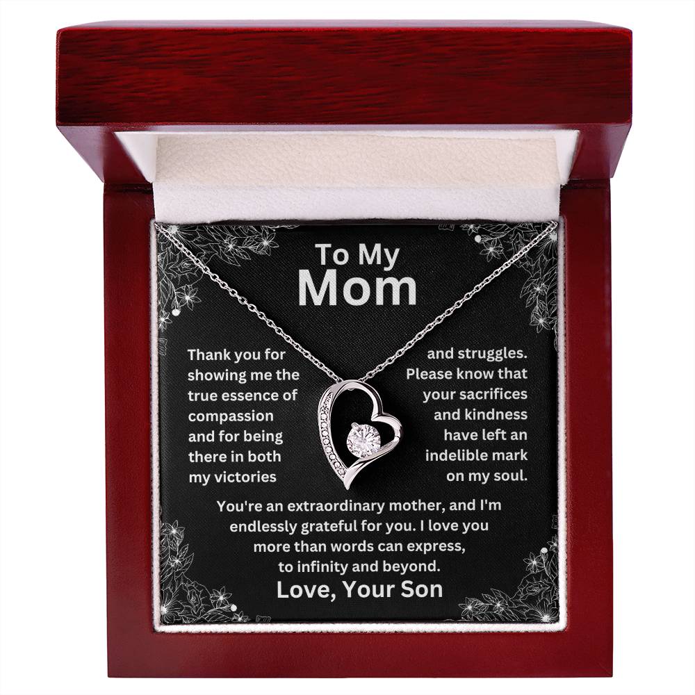 To My Mom - Grateful For You - Forever Love Necklace