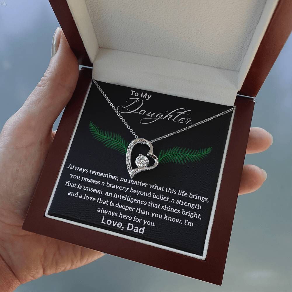 To My Daughter - Bravery - Forever Love Necklace