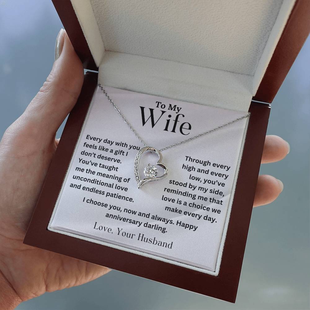 To My Wife - Unconditional Love - Forever Love Necklace