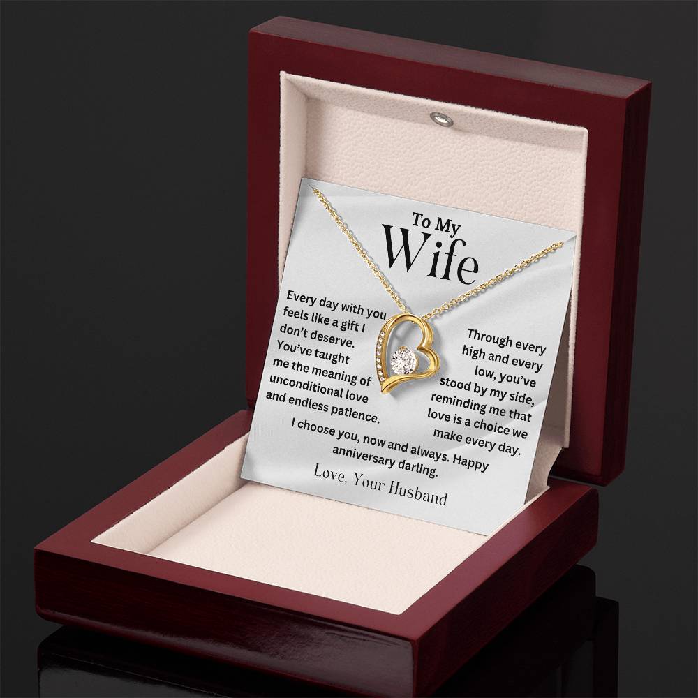 To My Wife - Unconditional Love - Forever Love Necklace