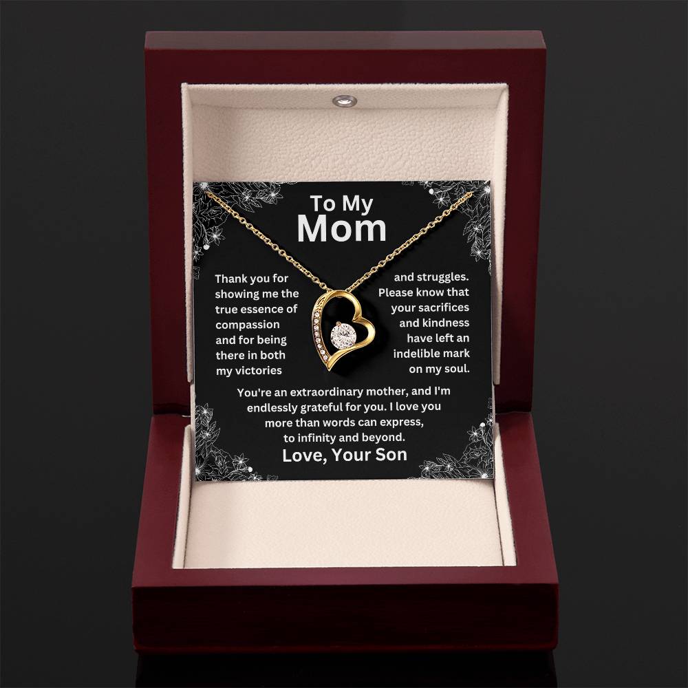 To My Mom - Grateful For You - Forever Love Necklace