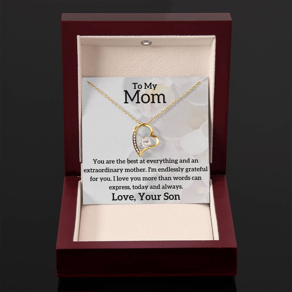 To My Mom - The Best - Forever Love Necklace