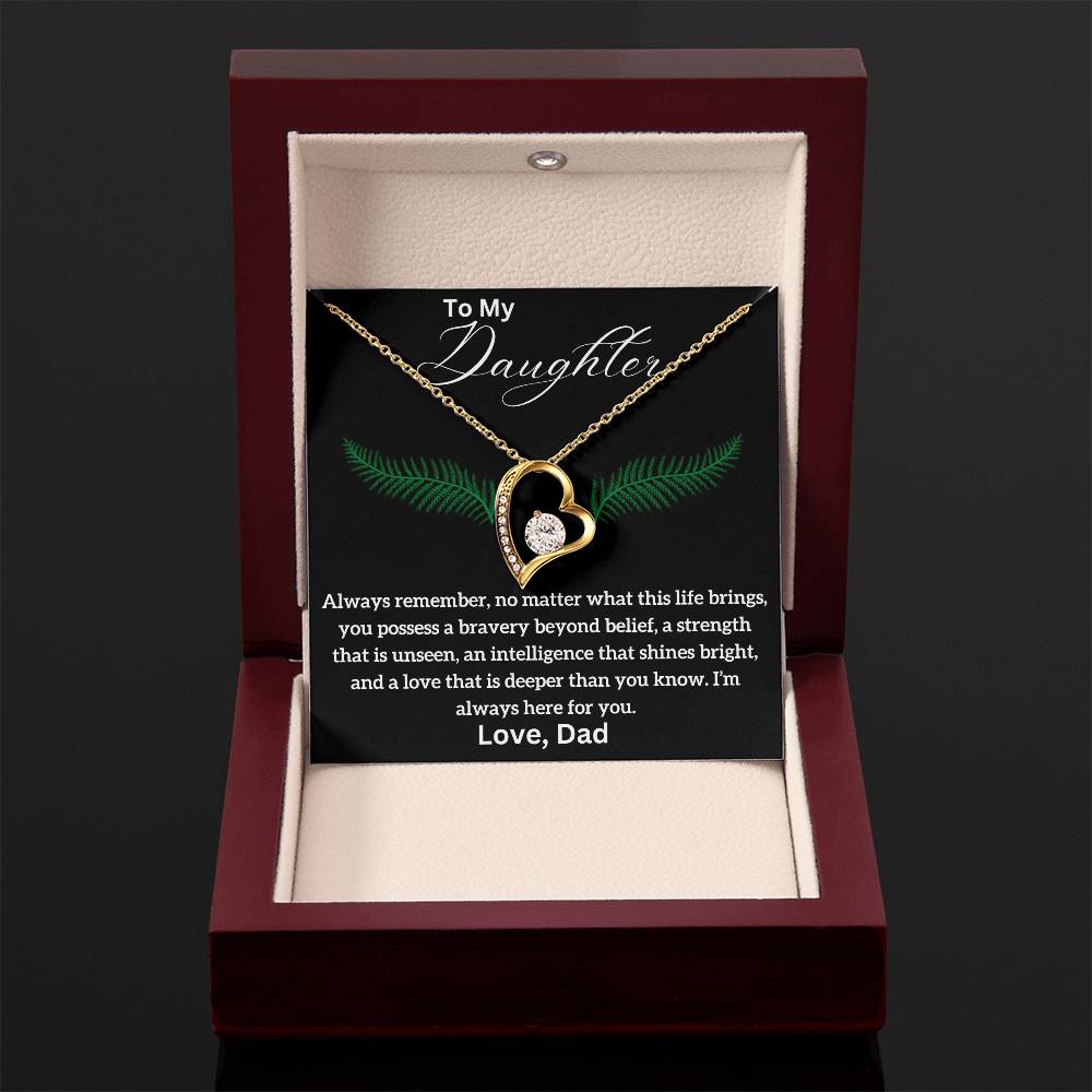 To My Daughter - Bravery - Forever Love Necklace