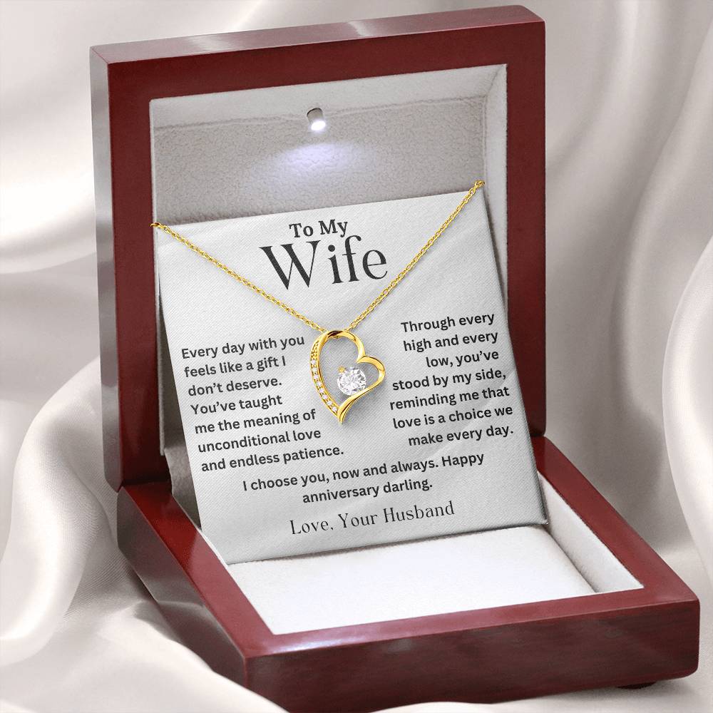 To My Wife - Unconditional Love - Forever Love Necklace