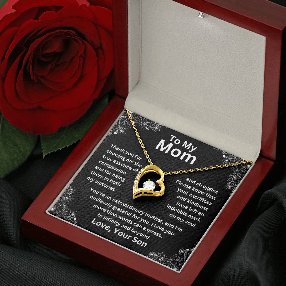 To My Mom - Grateful For You - Forever Love Necklace