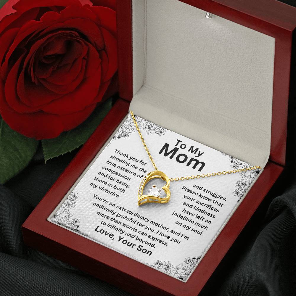 To My Mom - Extraordinary Mother - Forever Love Necklace