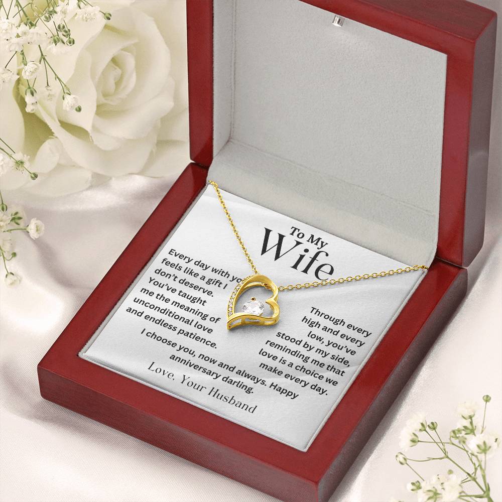 To My Wife - Unconditional Love - Forever Love Necklace