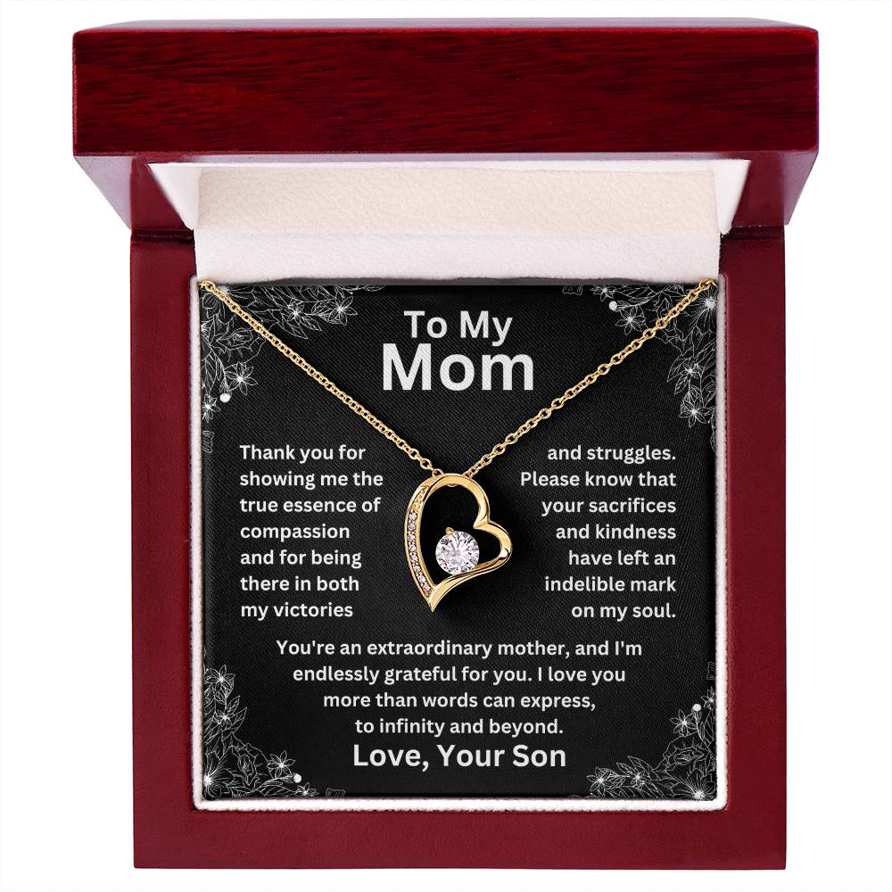 To My Mom - Grateful For You - Forever Love Necklace