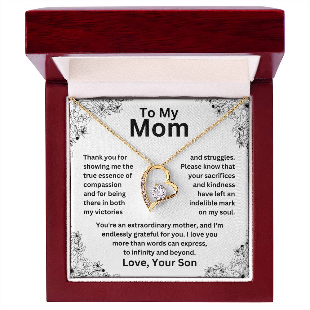 To My Mom - Extraordinary Mother - Forever Love Necklace