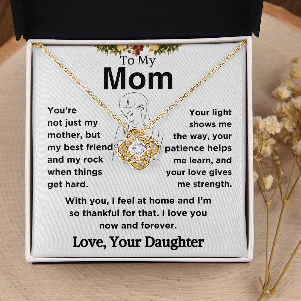 To My Mom - My Best Friend - Love Knot Necklace