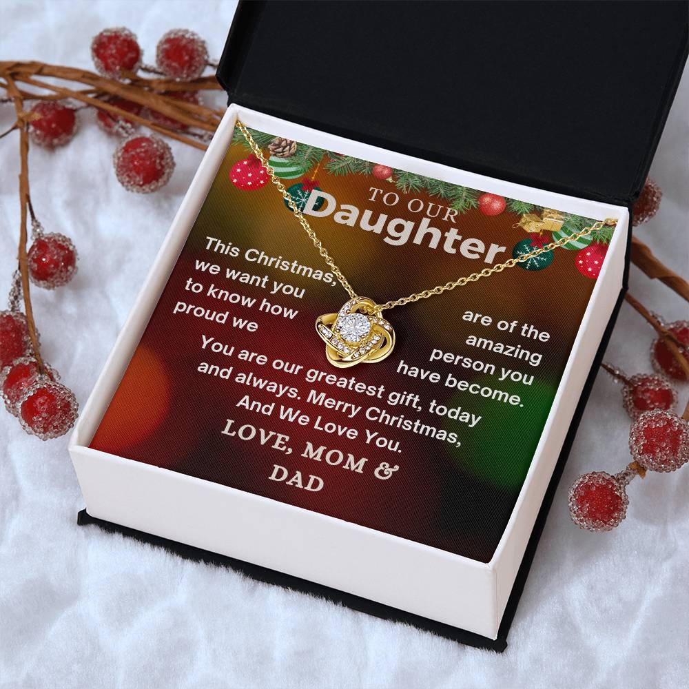 CHRISTMAS SPECIAL - To Our Daughter - Love Knot Necklace