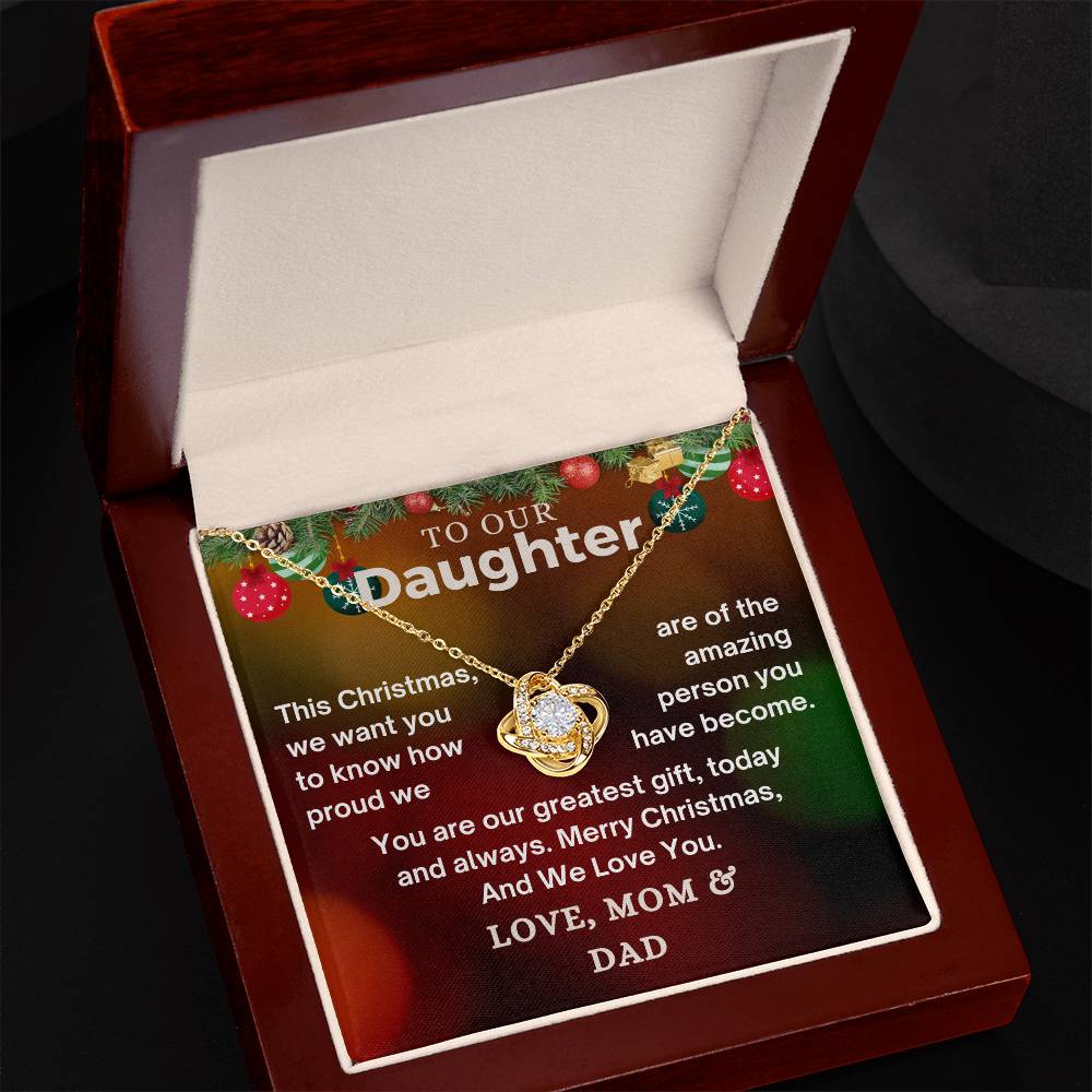 CHRISTMAS SPECIAL - To Our Daughter - Love Knot Necklace