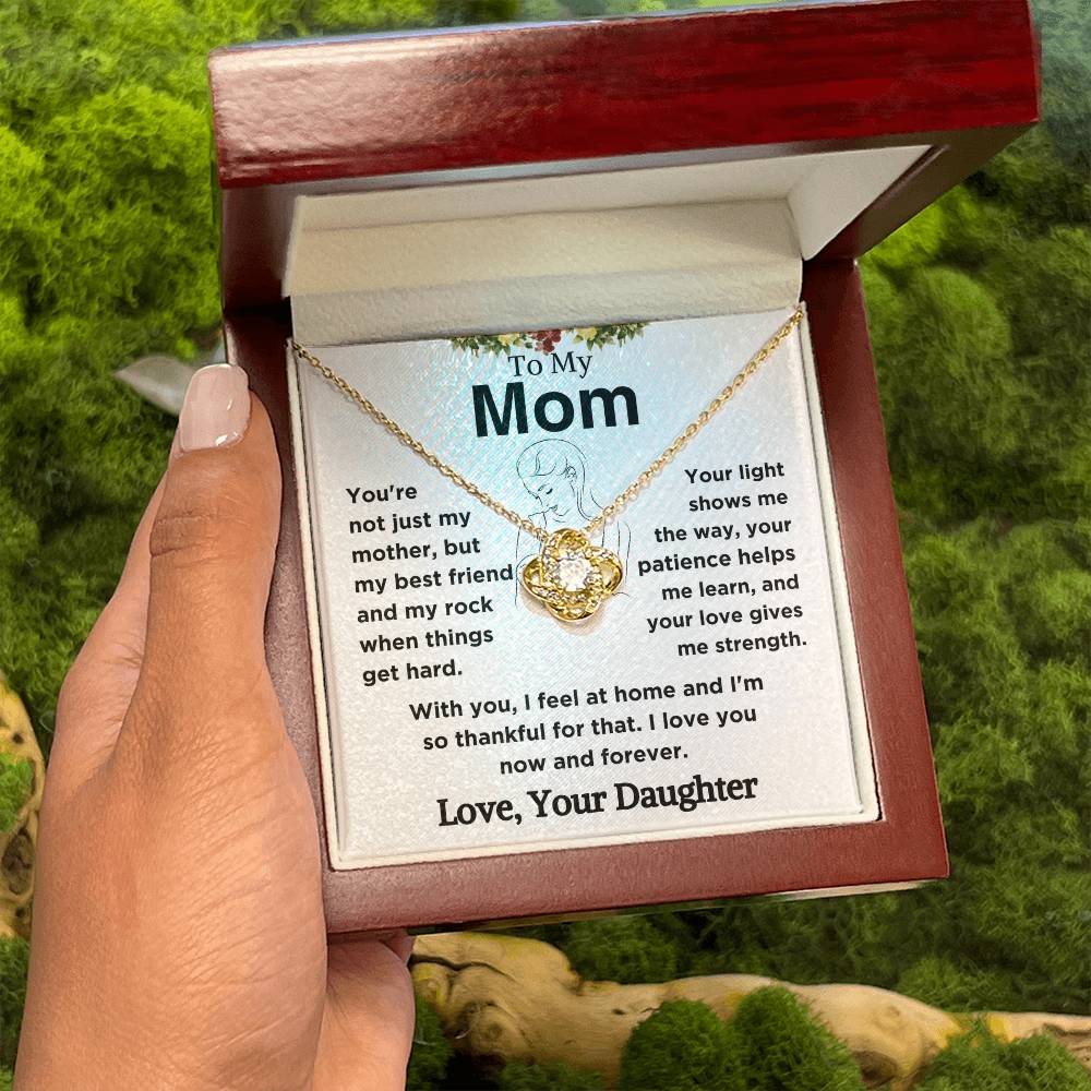 To My Mom - My Best Friend - Love Knot Necklace