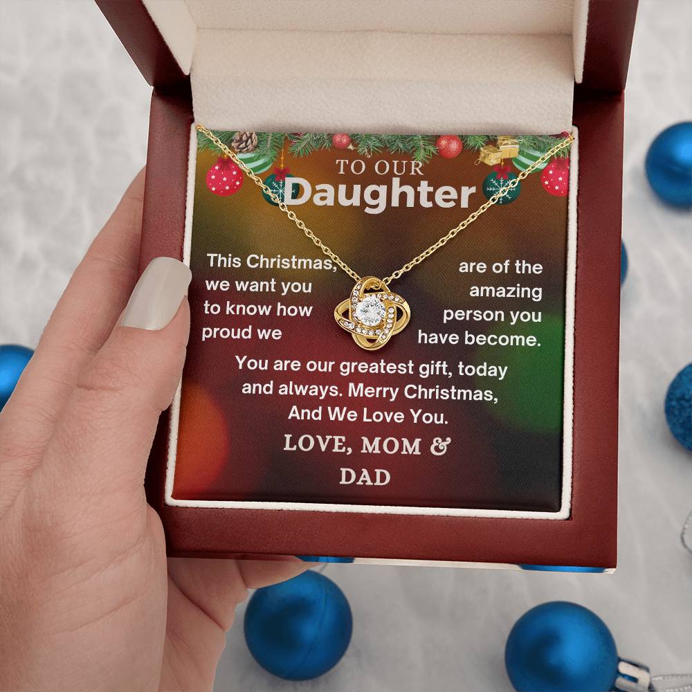 CHRISTMAS SPECIAL - To Our Daughter - Love Knot Necklace