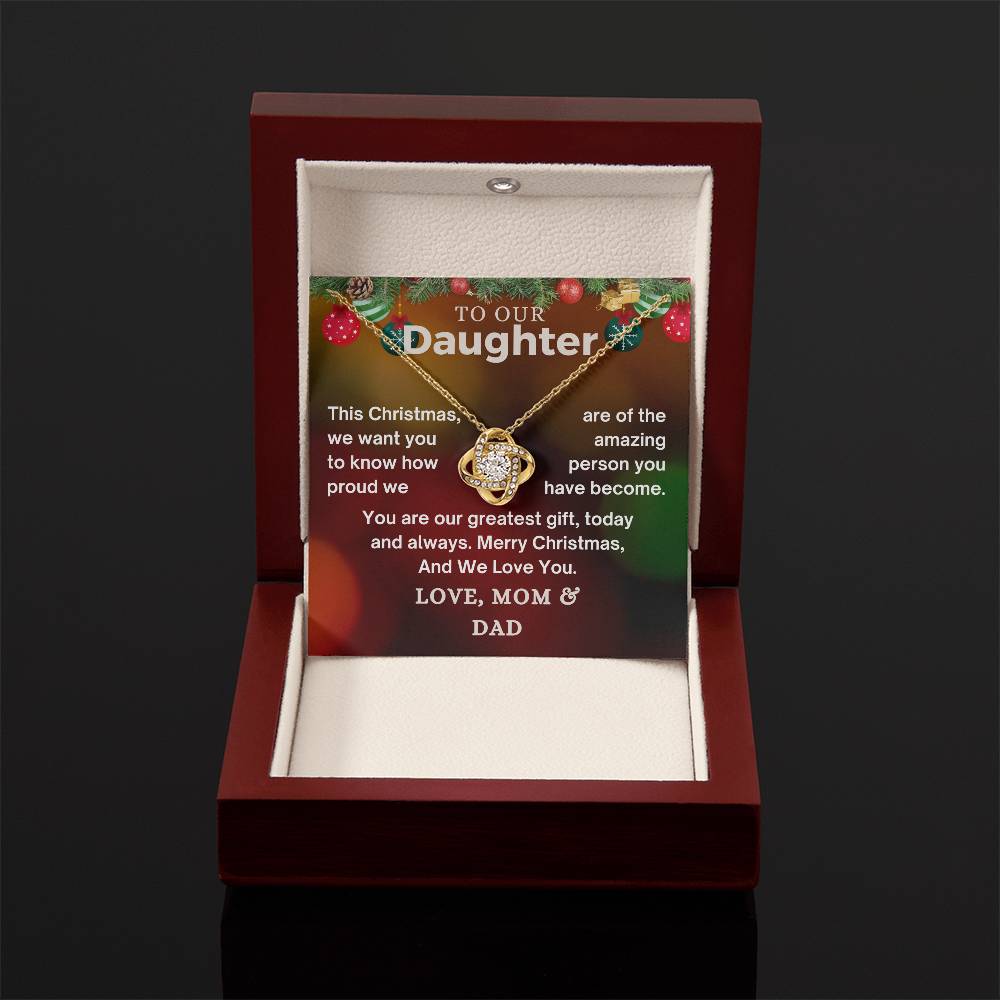 CHRISTMAS SPECIAL - To Our Daughter - Love Knot Necklace