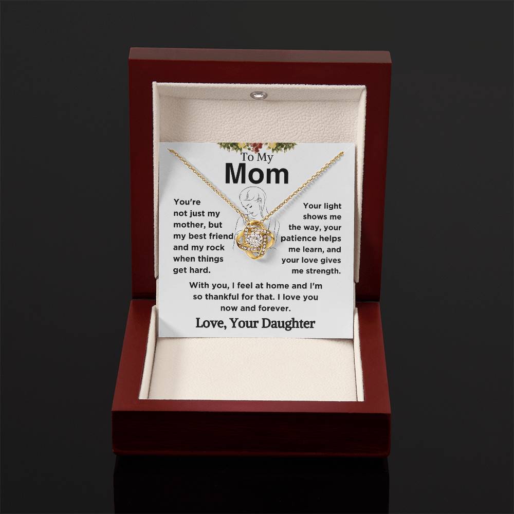 To My Mom - My Best Friend - Love Knot Necklace