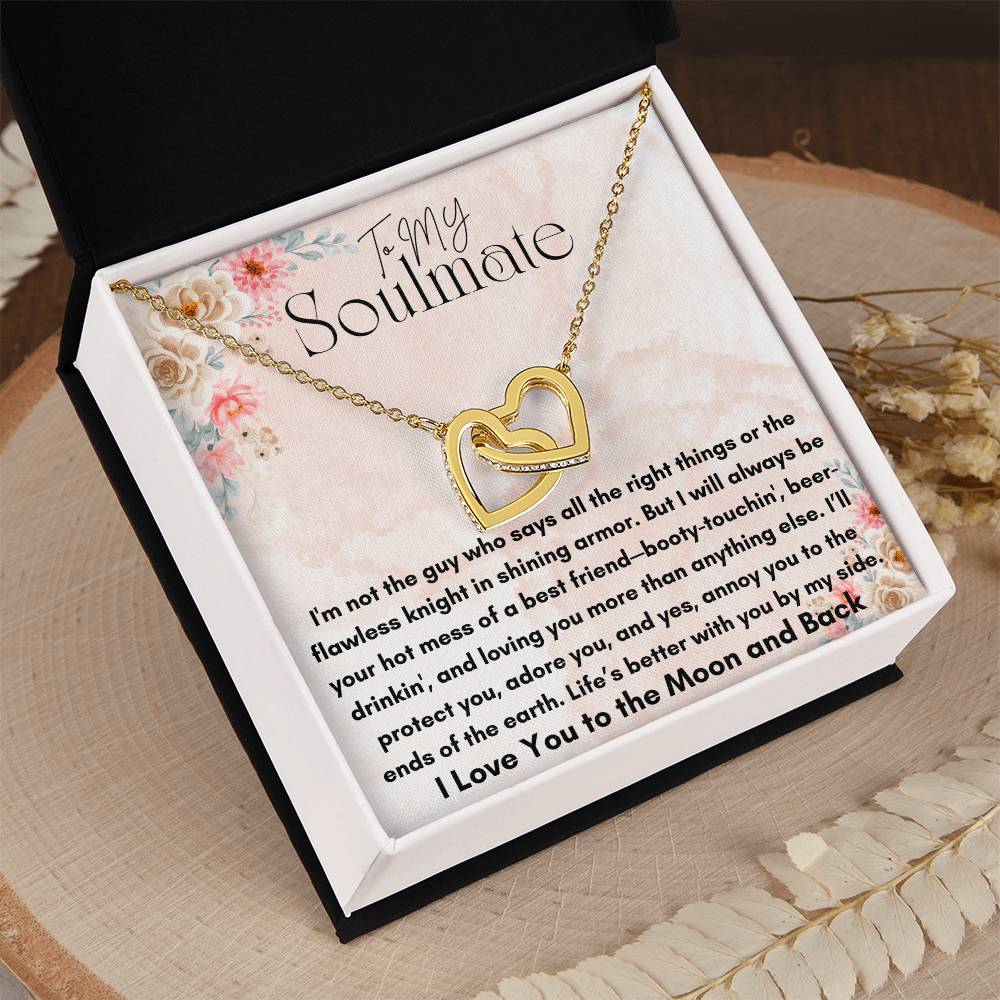 To My Soulmate - Protect You - Interlocking Hearts Necklace