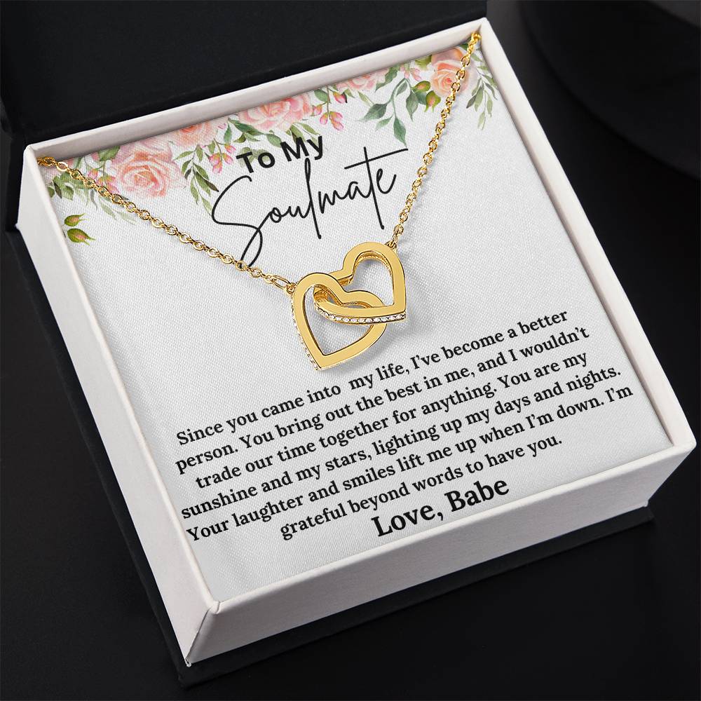 To My Soulmate - My Sunshine - Interlocking Hearts Necklace