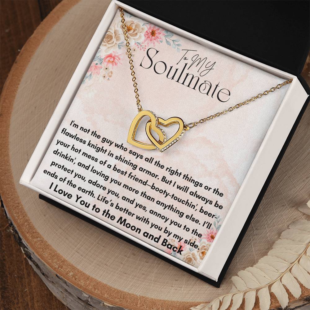 To My Soulmate - Protect You - Interlocking Hearts Necklace