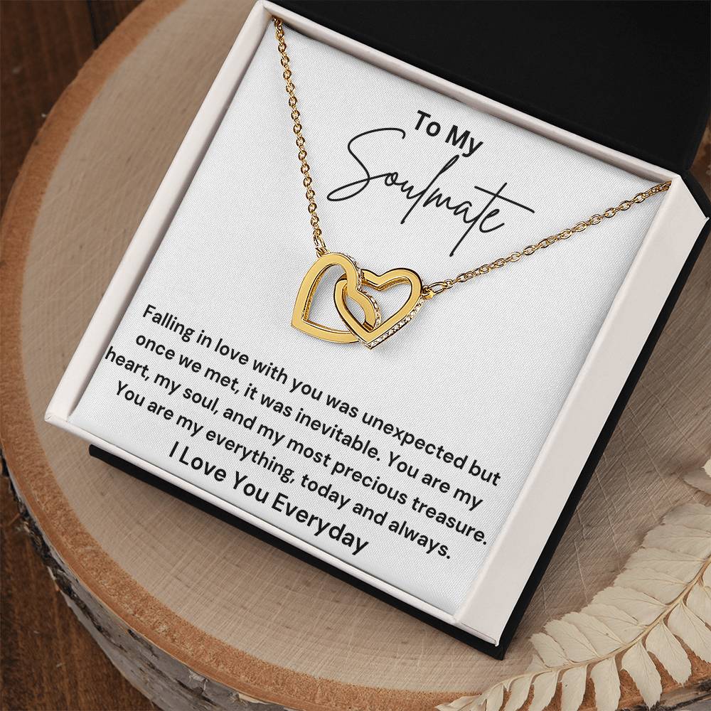 To My Soulmate - My Everything - Interlocking Hearts Necklace