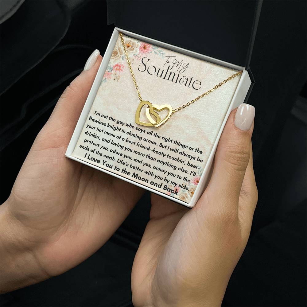 To My Soulmate - Protect You - Interlocking Hearts Necklace