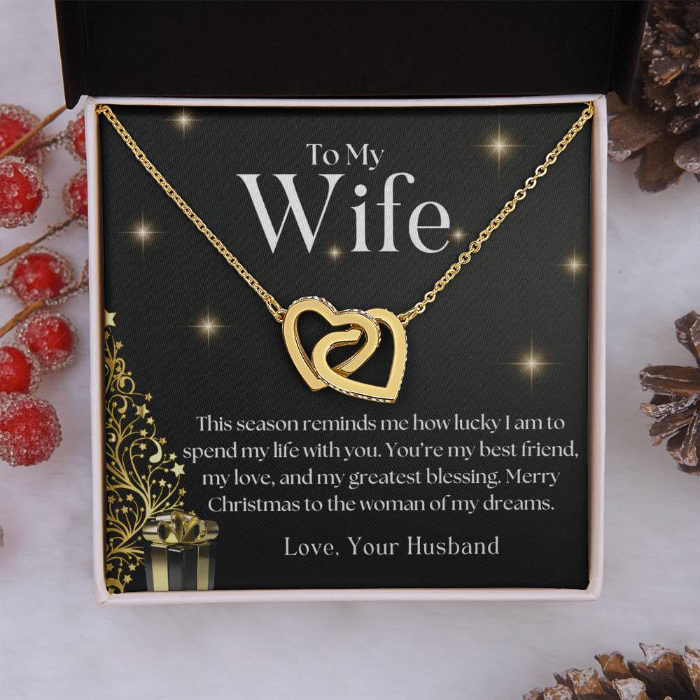 CHRISTMAS SPECIAL - To My Wife -  Interlocking Hearts necklace