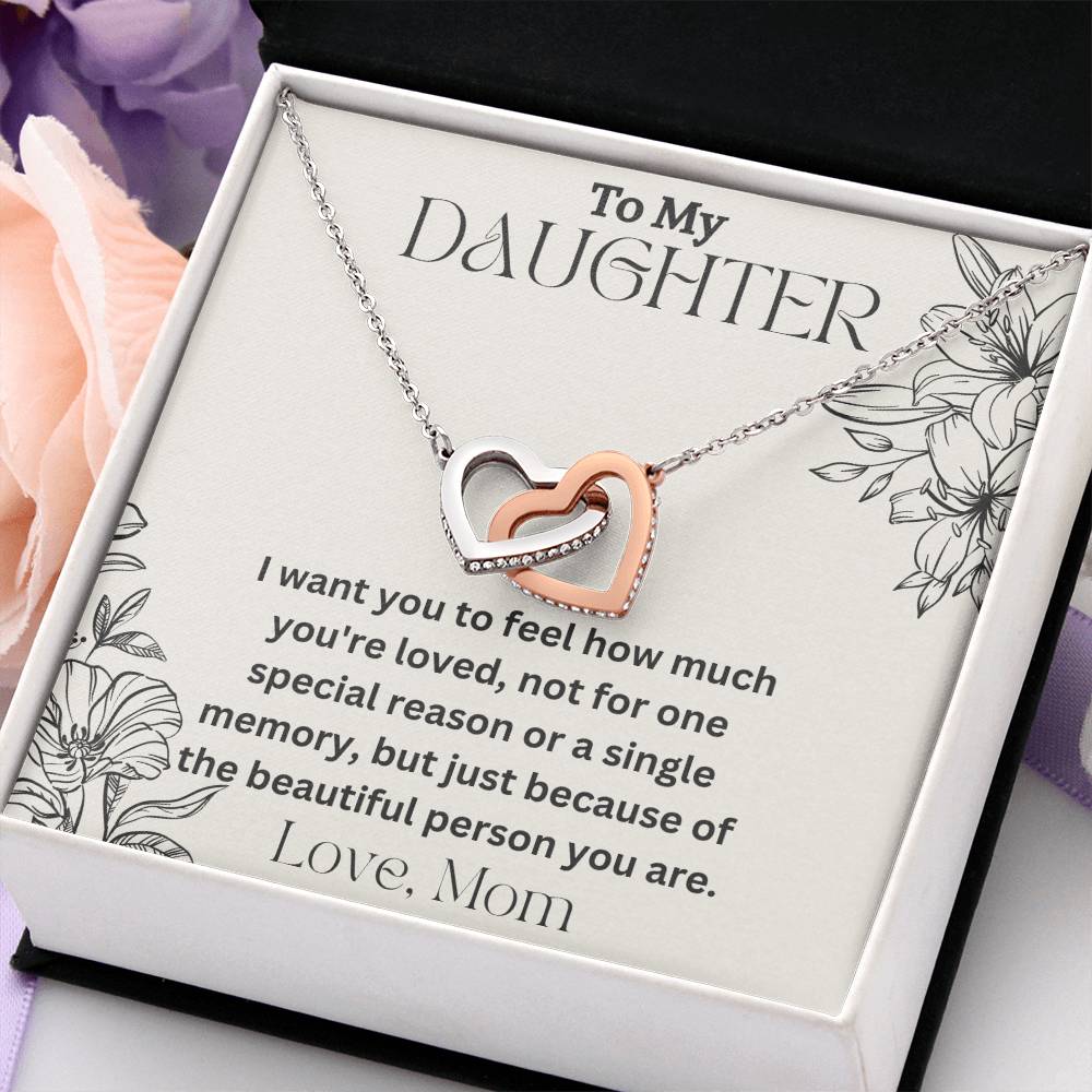 To My Daughter - Special Reason - Interlocking Hearts Necklace