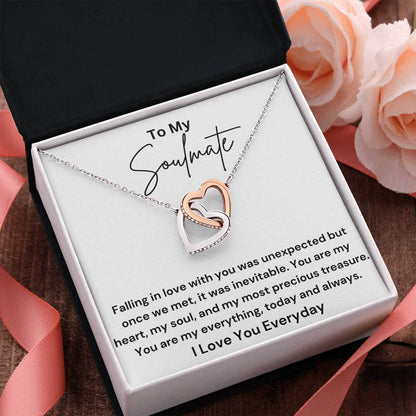 To My Soulmate - My Everything - Interlocking Hearts Necklace