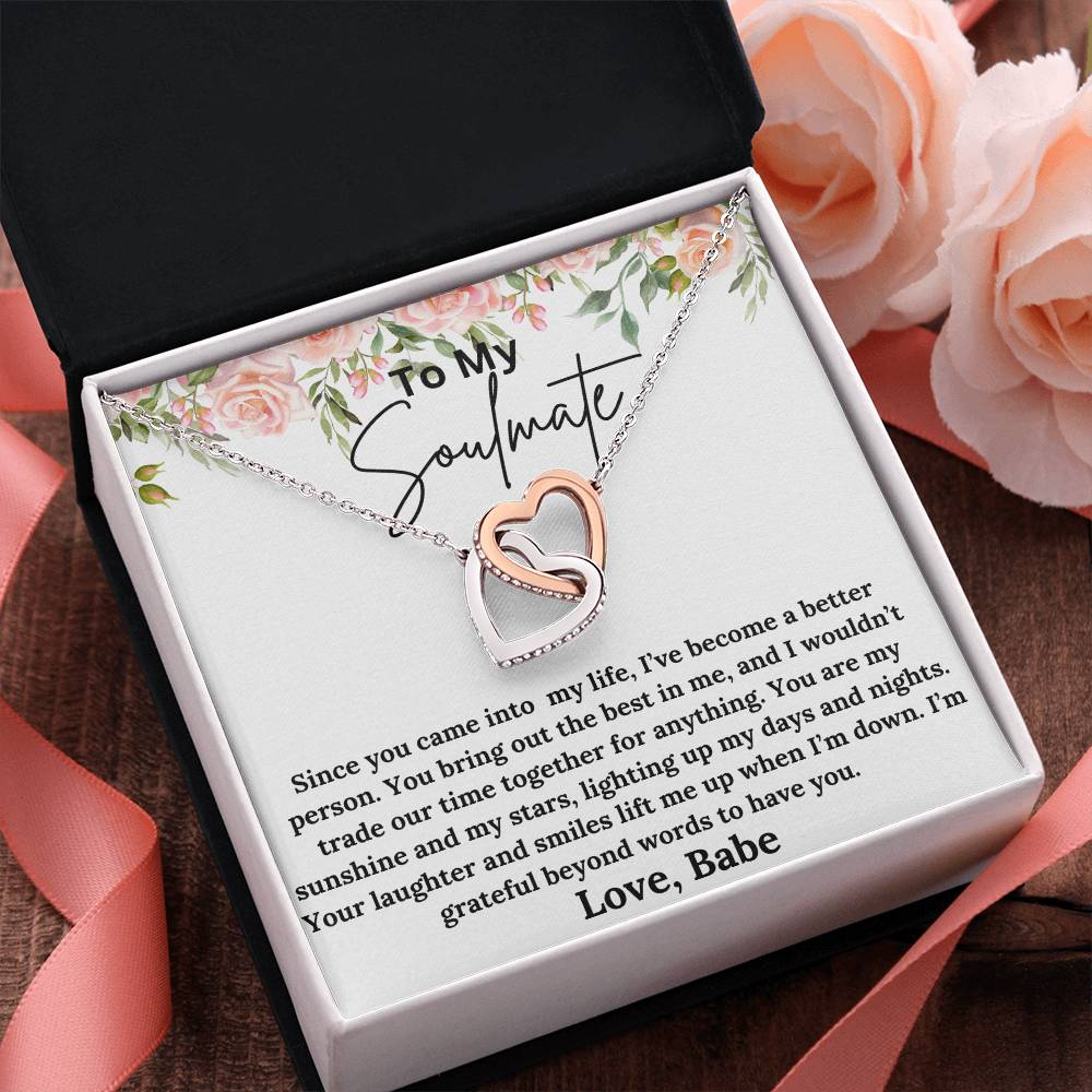 To My Soulmate - My Sunshine - Interlocking Hearts Necklace