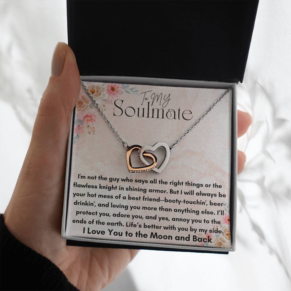 To My Soulmate - Protect You - Interlocking Hearts Necklace