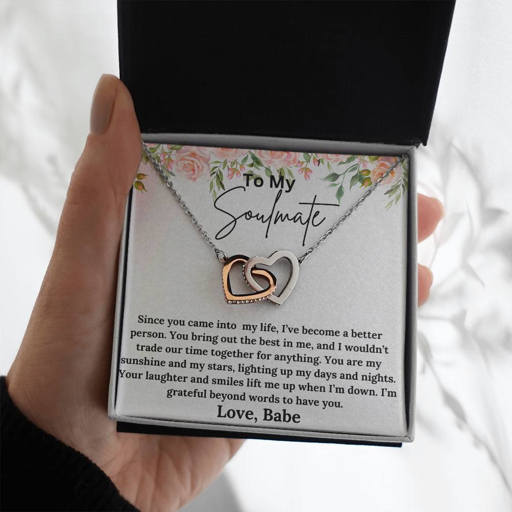 To My Soulmate - My Sunshine - Interlocking Hearts Necklace