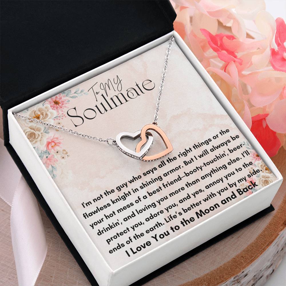 To My Soulmate - Protect You - Interlocking Hearts Necklace