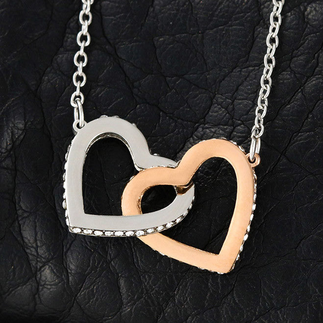 To My Daughter - Shines Bright - Interlocking Hearts Necklace