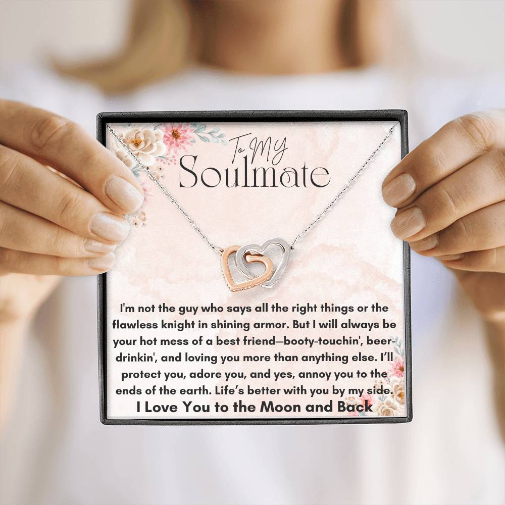 To My Soulmate - Protect You - Interlocking Hearts Necklace