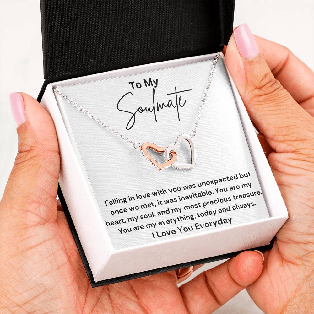 To My Soulmate - My Everything - Interlocking Hearts Necklace