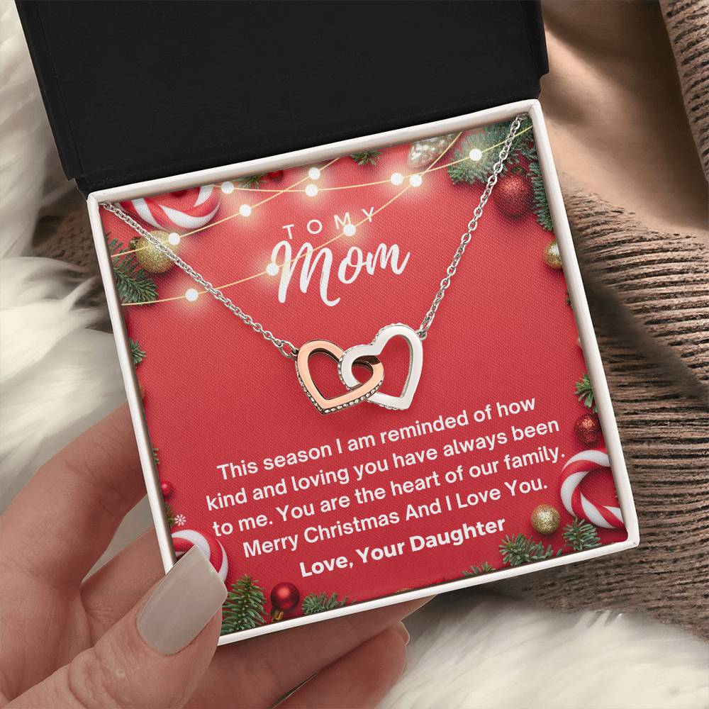 CHRISTMAS SPECIAL - To My Mom -  Interlocking Hearts necklace